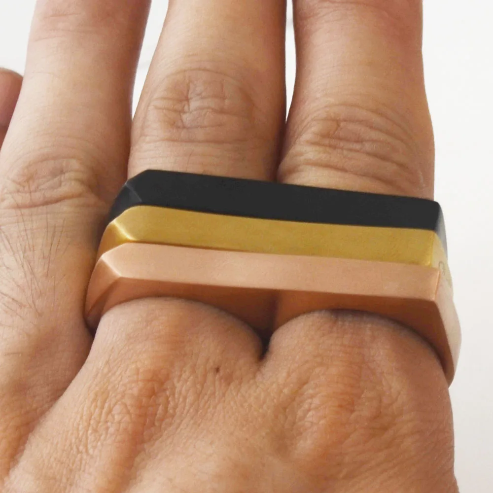 Мужское Винтажное кольцо с двумя/золотистыми пальцами вечерние массивные кольца