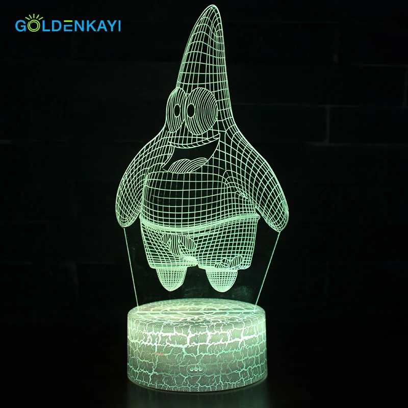 GOLDENKAYI 3D LED Оригинальное ночное освещение атмосфера визуальная лампа сенсорный