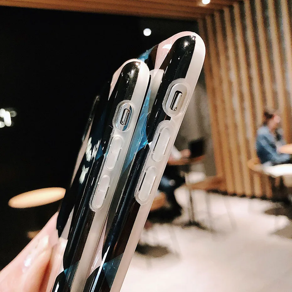 Роскошный чехол для iPhone 8 8Plus 6 6s plus 7 Plus X XR XSMAX мягкий из ТПУ с решеткой силиконовый
