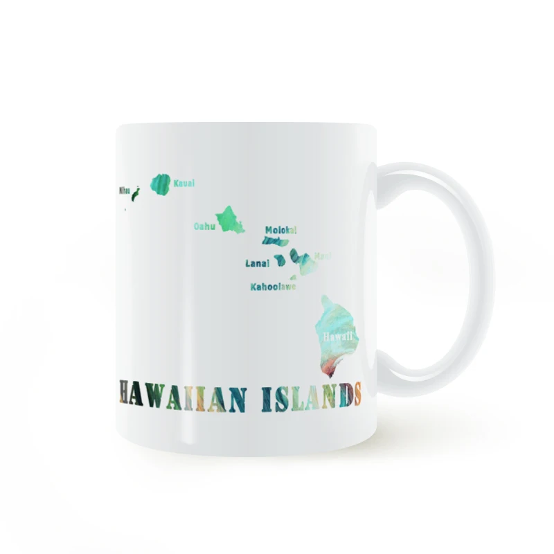 Гавайских островов Географические карты кружка Кофе молоко Керамика творческие