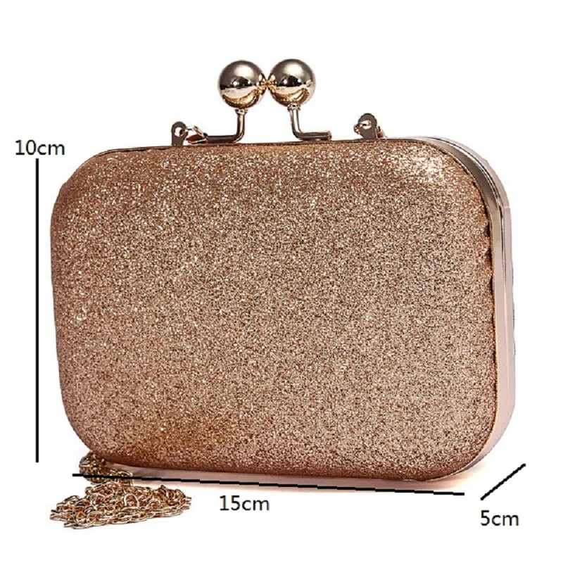 Evening Bag 2016 New Arrival Lady Women Party Wedding Glitter Chain Clutch Case Box Handbag Purses Elegant gold bag | Багаж и сумки