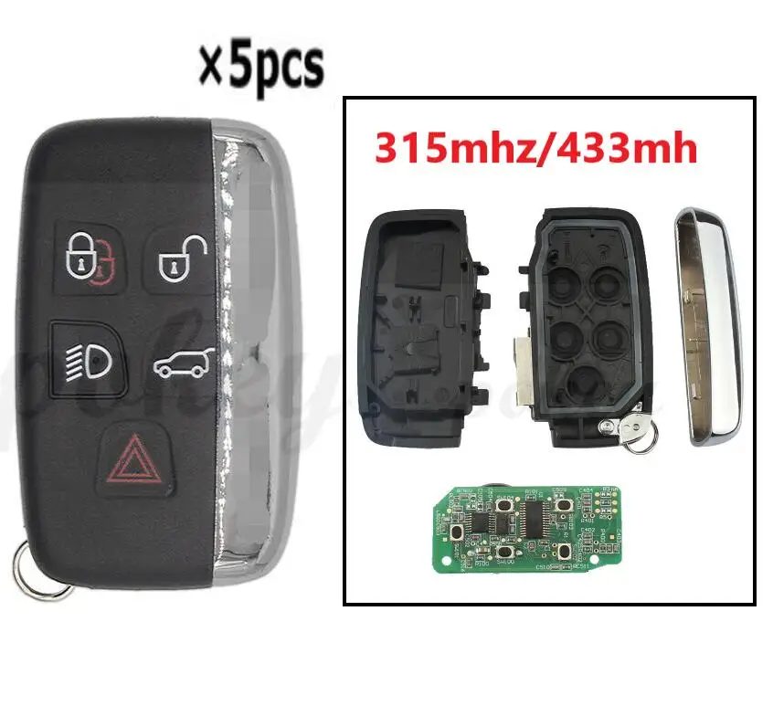 5 шт./лот для Land Rover кнопок комплект дистанционного ключа 315/433 МГц Discovery 4 Freelander Sport