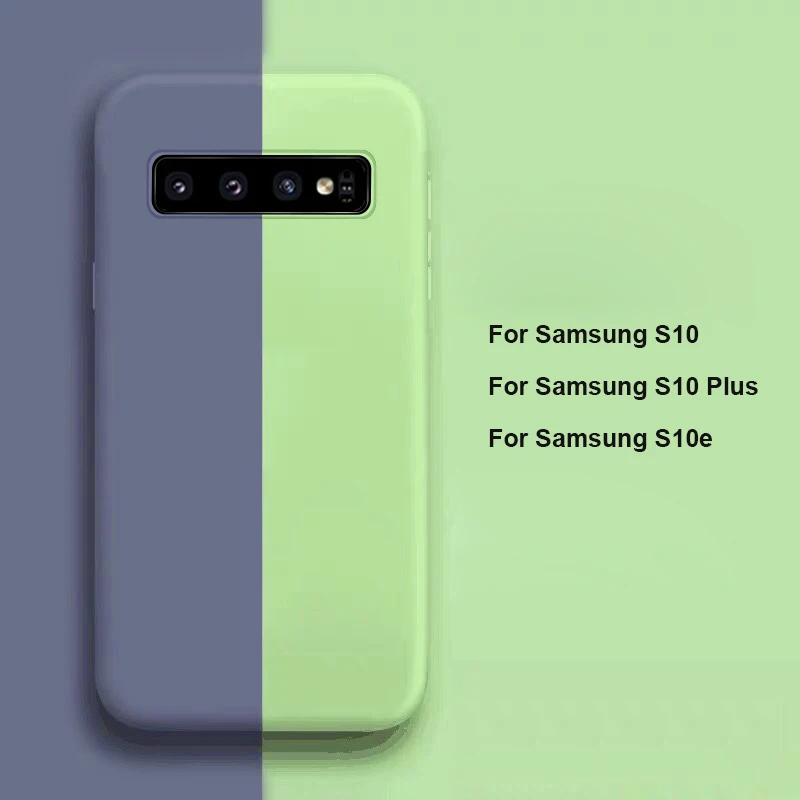 Чехол из жидкого силикона для Samsung S10E S10 S9 S8 Plus шелковистая мягкая сенсорная