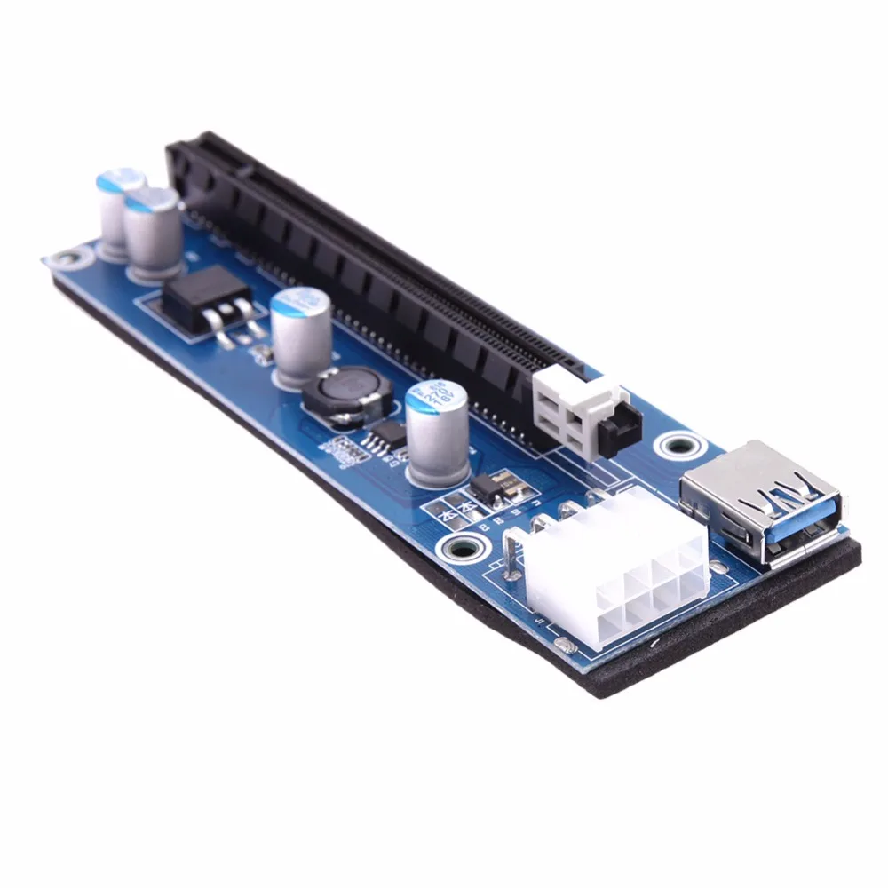 PCI E 1x к 16x Шахтерская машина расширитель переходника адаптер карты 60 см sata 8pin