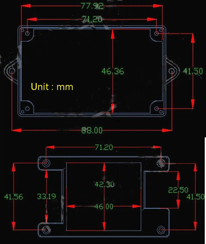 Корпус из черного пластика корпус АБС распределительная коробка для RS485 RS232 Wi Fi