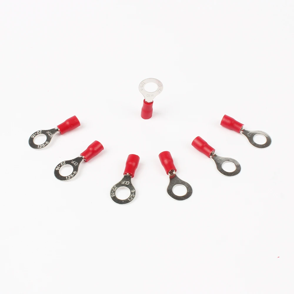 DIANQI Φ Red 22-16 AWG 0 5-1 5 мм2 изолированный кольцевой коннектор соединительный кабель