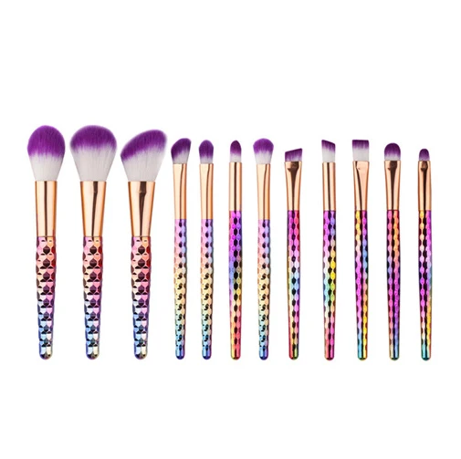 12pcs 1 Pro honeycomd разноцветная ручка набор кистей для макияжа 12/15 шт. Алмазная пудра для макияжа, Красота кистей для макияжа Наборы - Handle Color: 12pcs 1