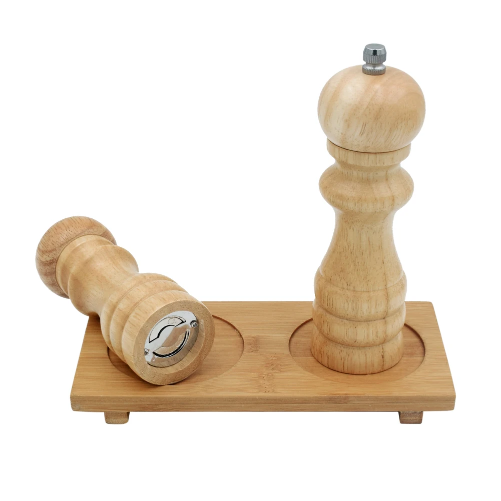 

Salt and Pepper Mill, Solid Wood Pepper Mills with Strong Adjustable Ceramic Grinder 5" 6" 8" - Kitchen Tools by Leeseph