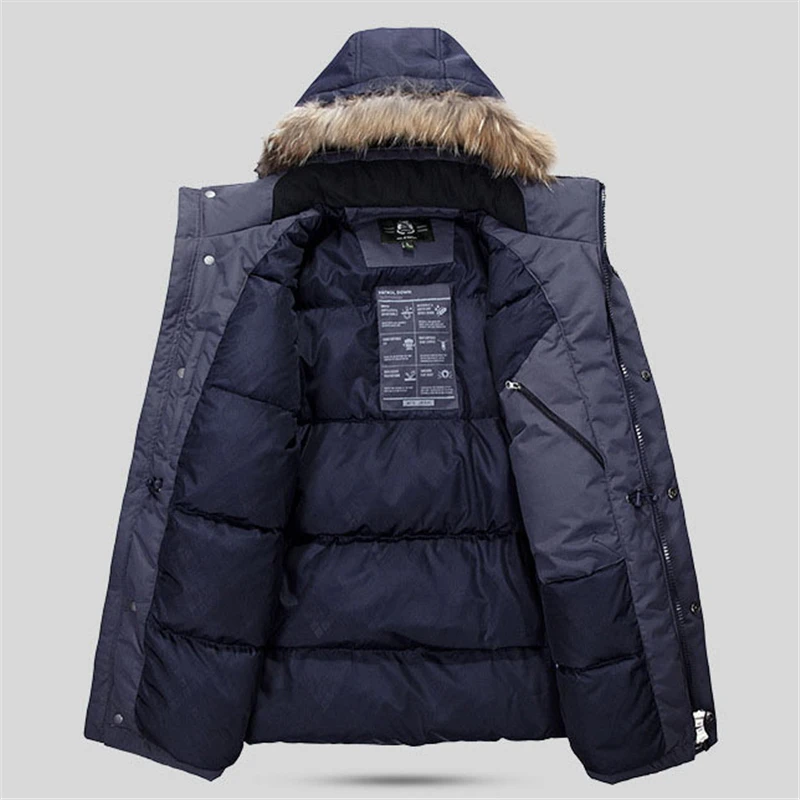 Зима Сгущать Утка Вниз Куртки Для Мужчин 2016 Случайные Мульти-карман Дизайн