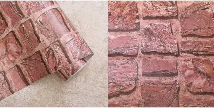 Retro brick pattern self-adhesive wallpaper self-adhesive wall paper bedroom room adhesive decorative stickers color film paste