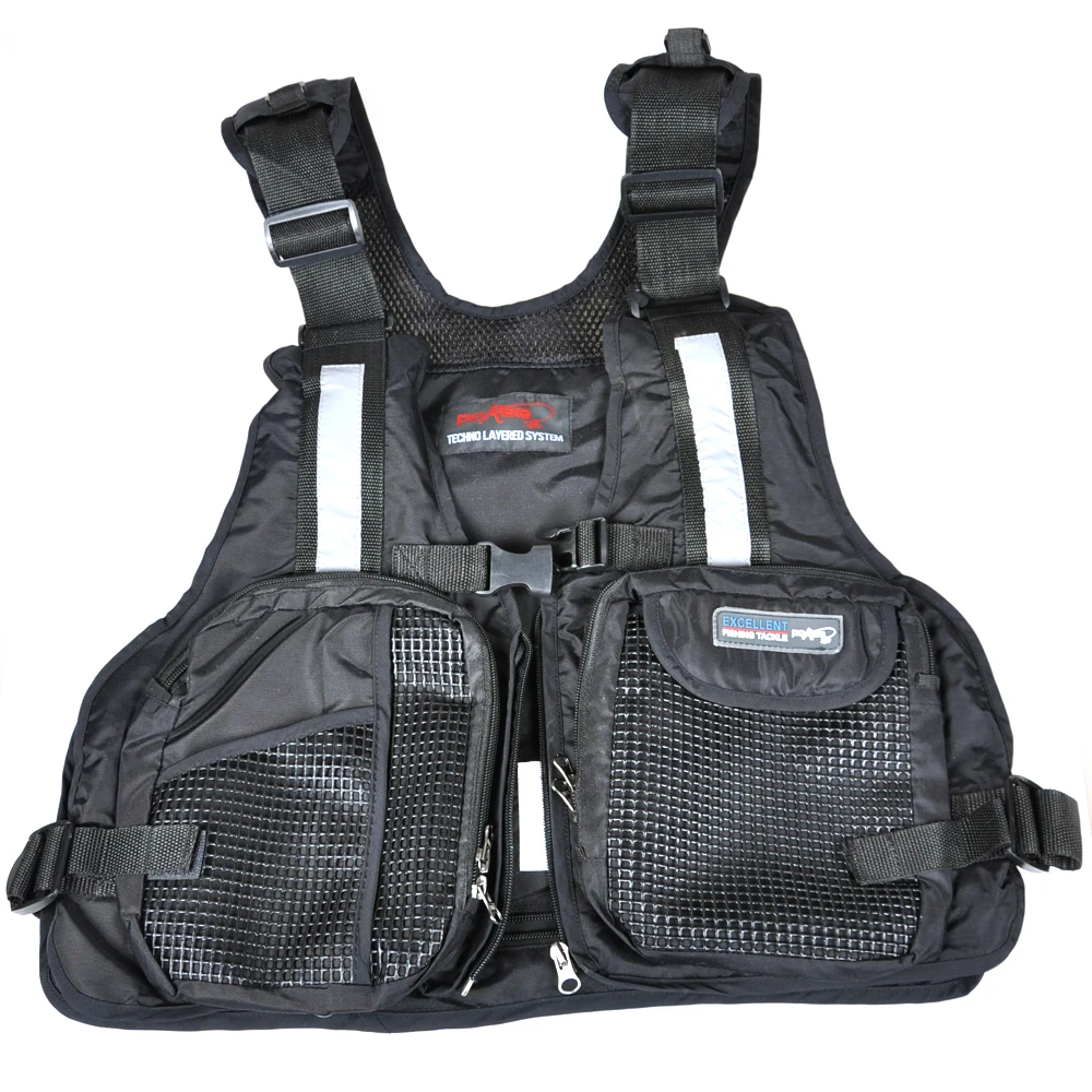 

Fishing Jackets Life Vest Black Free Size Unisex Fishing Wears Fishing Vest Waterproof Outdoor Life Vest Saltwater For Fishing
