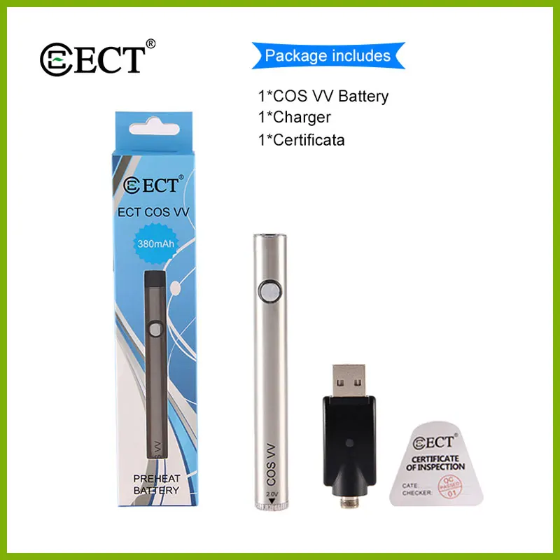 Vape Mod ECT COS Preheat VV батарея 450 мАч переменное напряжение электронная сигарета мод с usb