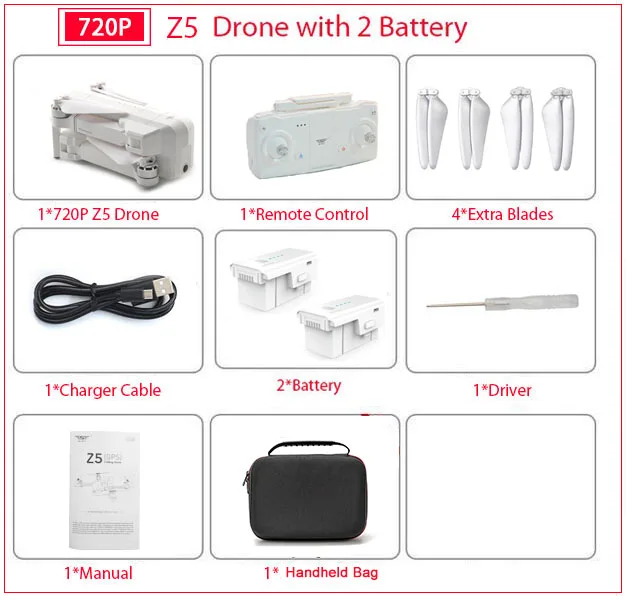 720P 2 Battery Bag SJRC Z5 RC Дрон Профессиональный gps RTF 5G WiFi FPV 1080P камера с gps режим следования за мной RC Квадрокоптер vs XS809 B5W JJPRO X5 F11 - Цвет: 720P 2 Battery Bag