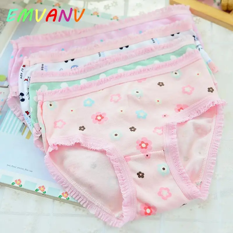 5 шт. детское мягкое нижнее белье для девочек Короткие хлопковые трусы на