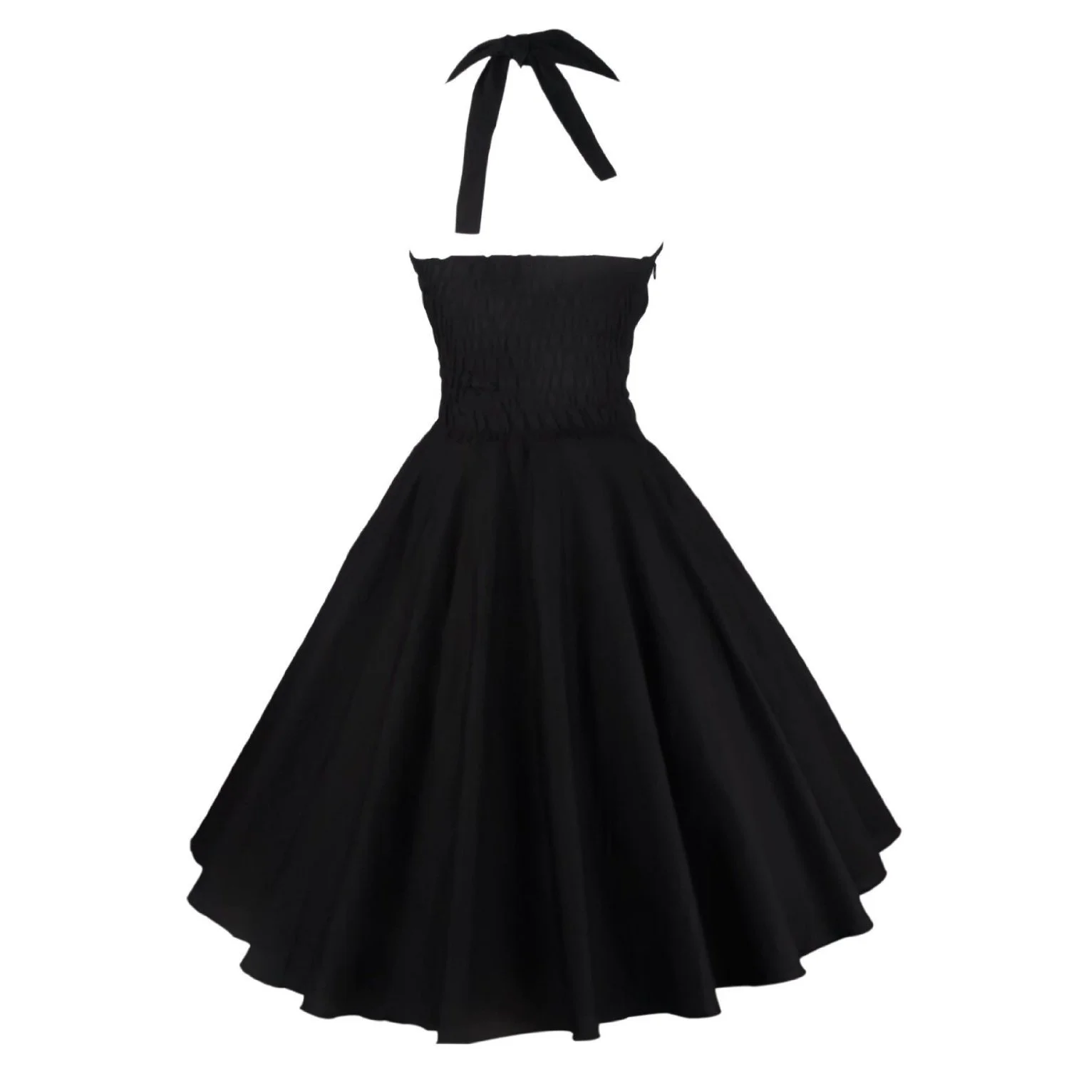 Для женщин 1950 S Ретро Холтер тонкая талия Винтаж Свинг рокабилли платье