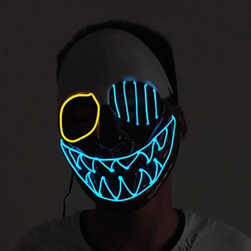 Светящаяся маска breachdance EL Wire светящаяся для вечеринки модная Маскарадная
