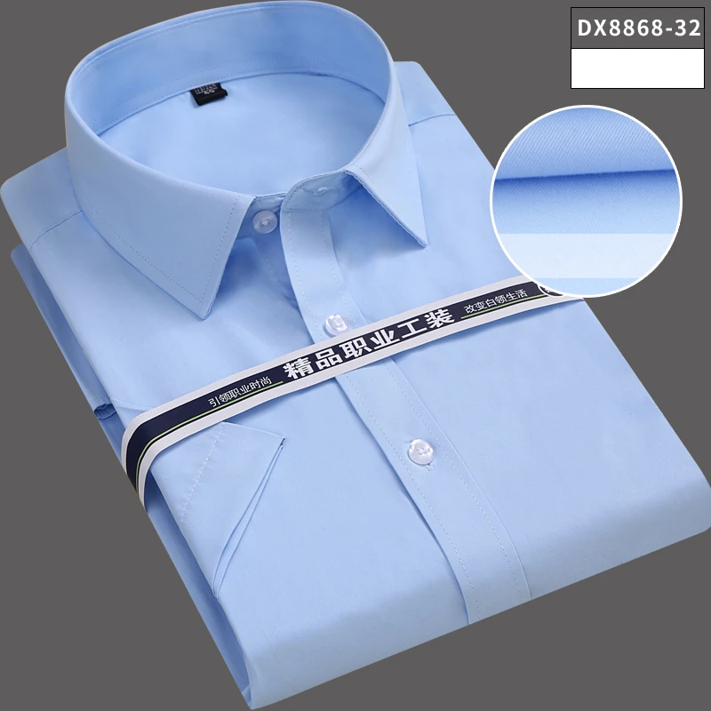 DX8868 32 No pocket FillenGudd Новинка года летние шорты рукавом для мужчин социальных рубашки для мальчиков Твердые Полосатый плед плюс размеры 8XL 7XL - Цвет: DX8868 32 No pocket
