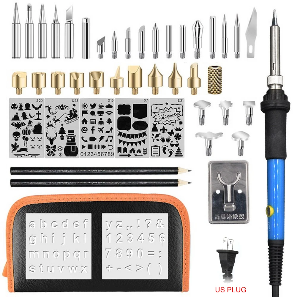 Профессиональная Гальваническая ручка резьба 60 Вт паяльник деревянный комплект