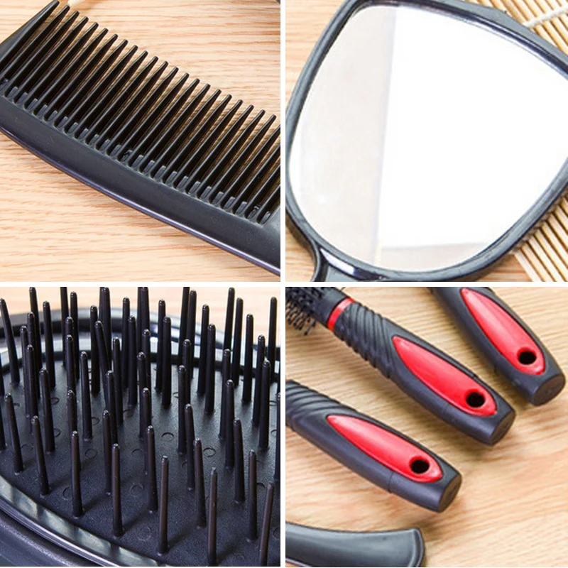 5pcs Professional Hair Salon Comb And Mirror Kits Barber Brushes Anti-static Hairbrush Care Styling | Красота и здоровье
