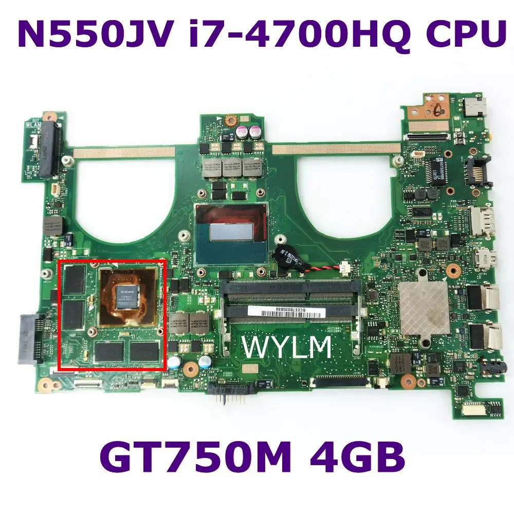 N550JV i7 4700HQ GT750M 4 Гб N14P GT A2Motherboard для Asus N550 N550JK G550JK Q550J G550J N550J N550JX материнская плата