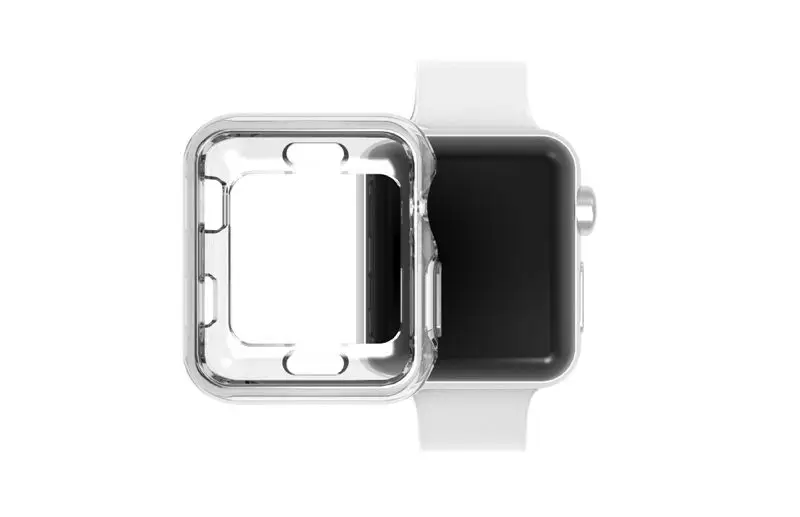 KINGBEIKE прозрачная крышка Рамка для Apple Watch Series 1 2 3 полный защитный ТПУ чехол часов