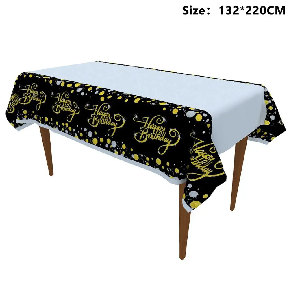 Gold Tablecloth Taoup черная Золотая 21-я одноразовая посуда, тарелки для полотенец, чашки для стола, одноразовая посуда для вечеринок 21, принадлежности для дня рождения - Цвет: Gold Tablecloth