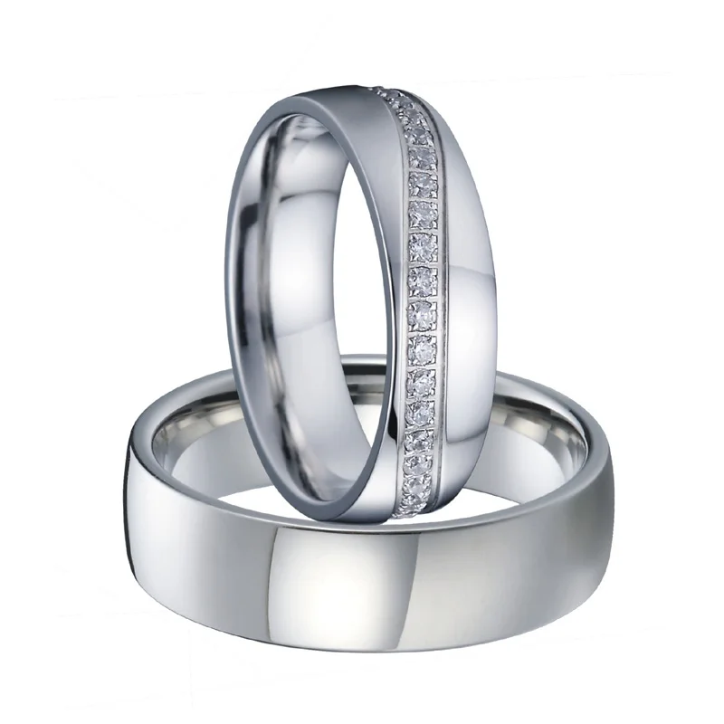 Свадебные парные кольца с фианитами для влюбленных набор мужчин и женщин девушек