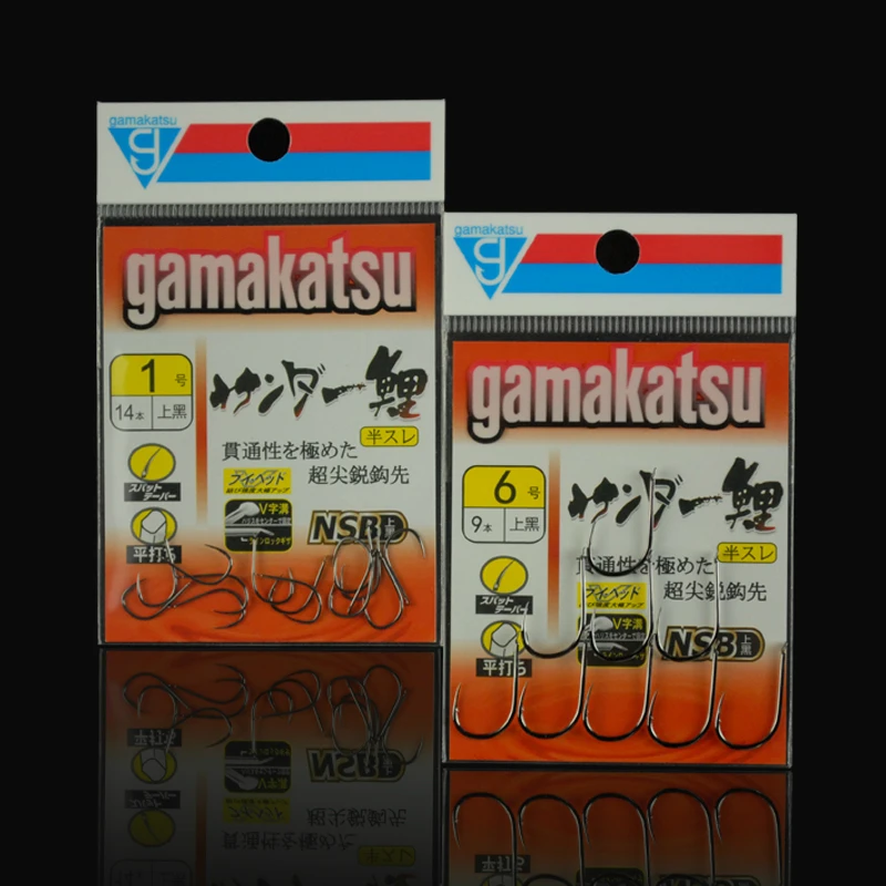 Gamakatsu черные полуколючие рыболовные крючки v образные для ловли карпа из