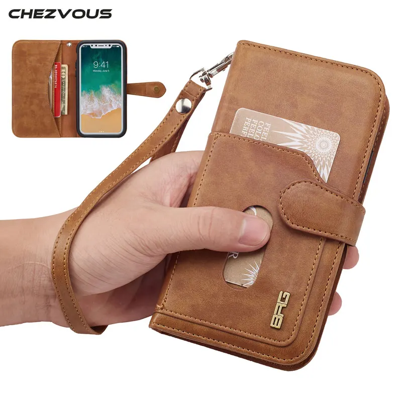 

Новинка, чехол-кошелек chezyou для iPhone 6 7 8 X, чехол с отделением для карт, чехол-подставка для iPhone 6 7 8 plus, откидной кожаный поглощающий чехол