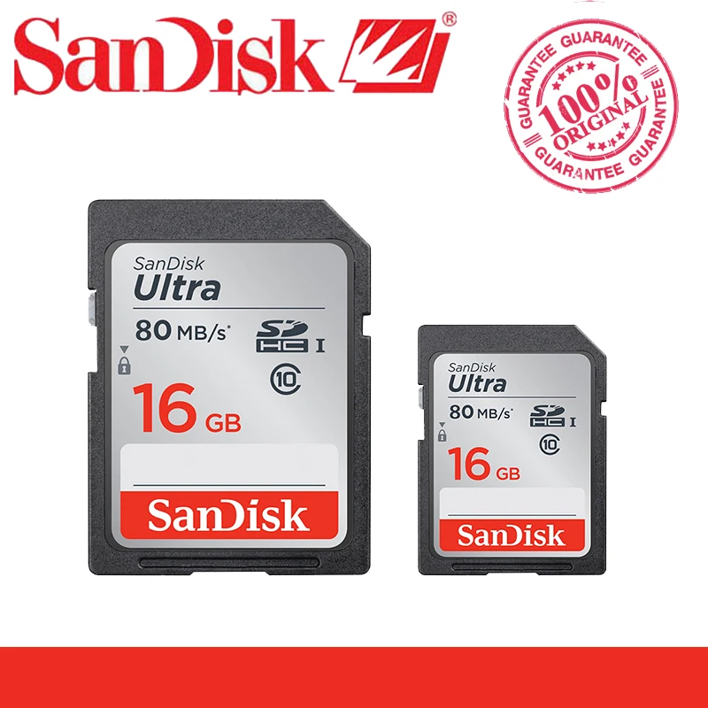 SanDisk Ultra 32GB 16GB 64GB Class 10 SD SDHC SDXC Memory Card in card 128GB 80MB/s for Camera Support Official Verification | Компьютеры