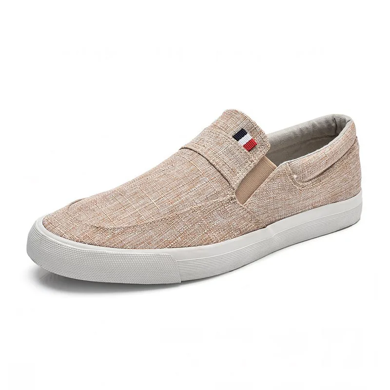 TAOFFEN Simple Men Casual Shoes Slip On Round Toe Flats Solid Color Breathable Male Loafers Size 38-44 | Обувь