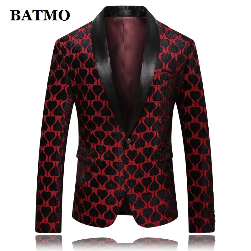 

Мужской повседневный Блейзер Batmo, повседневный пиджак с принтом, костюмы больших размеров, 9015, Новое поступление, 2019, M-5XL