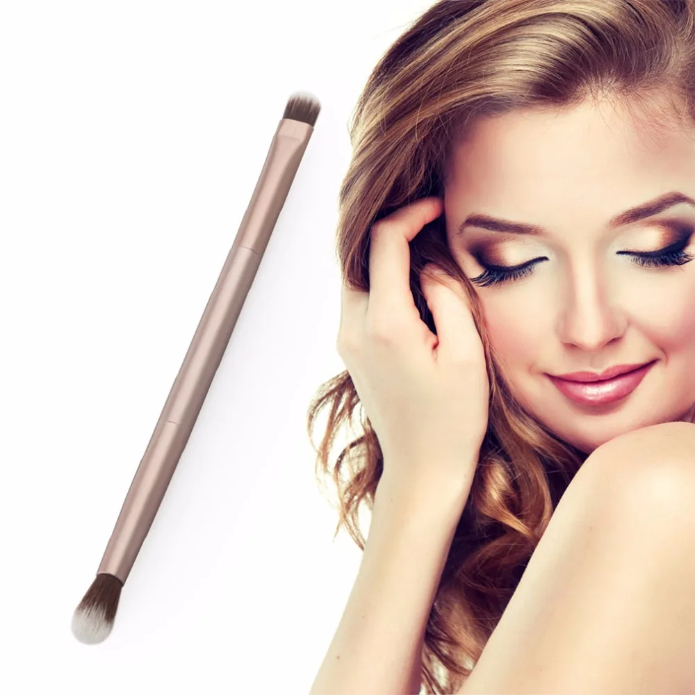

Gold Soft Synthetic Hair Metal Handle Doubled Ended Eyeshadow Eye Shadow Brush Cosmetics Makeup Brushes Make up Brush Tool Kits