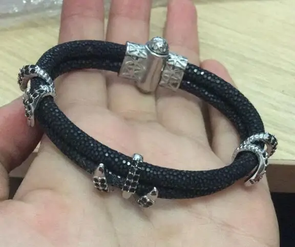 claw gold Модный браслет ската для мужчин, эксклюзивные черные браслеты из кожи ската для мужчин и женщин браслет ската кожаные браслеты SW-0056 - Окраска металла: claw gold
