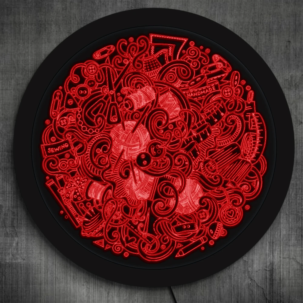 Швейный дизайнерский светодиодный акриловый настенный Декор для комнаты ателье