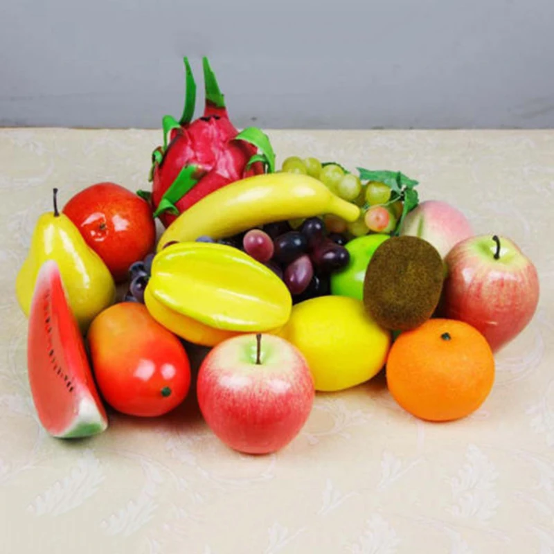 Artificial Fruit Realistic Plastic Simlation Fruit Peach Lemon Home Decoration Supermarket Sample Eco Ornament