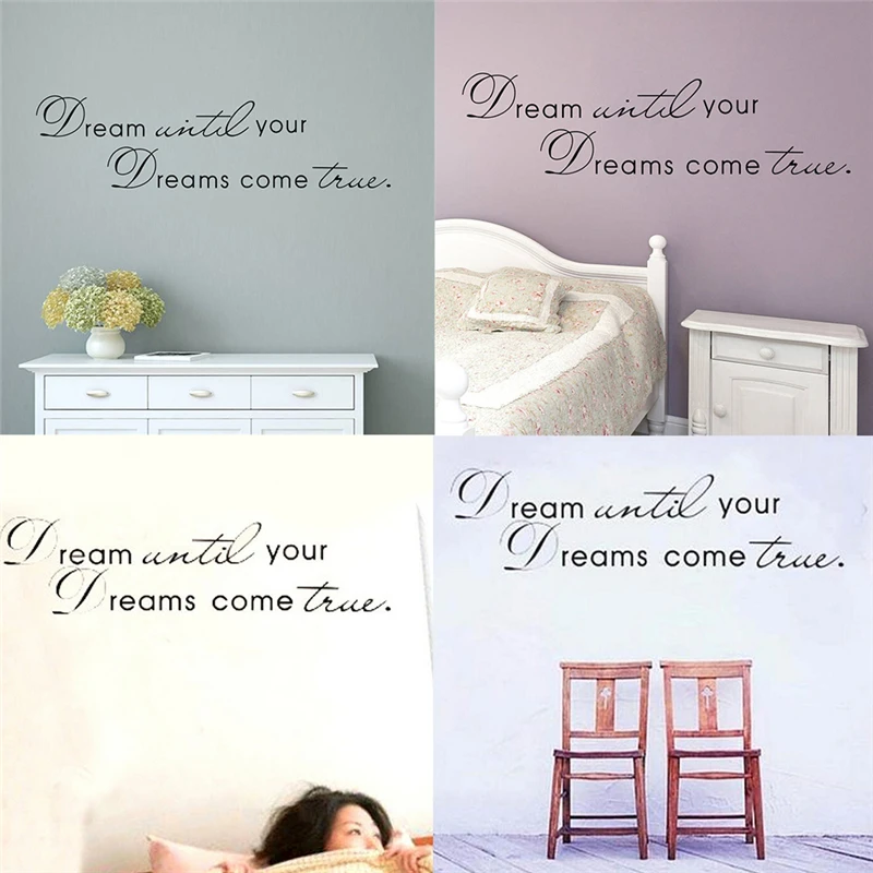 Новинка Виниловая наклейка на стену с надписью Dream For Your Come True художественная
