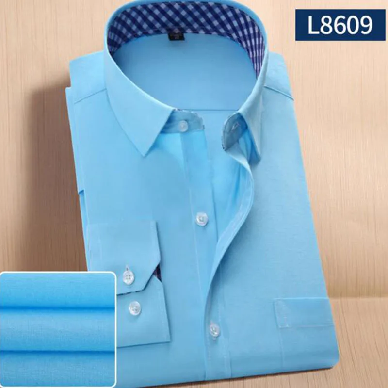 Мужская деловая рабочая одежда однобортные рубашки Camisa однотонные яркие цвета