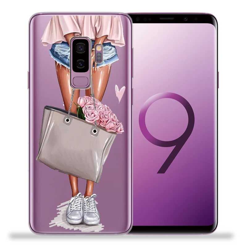 Модный женский цветочный чехол на высоком каблуке для Samsung Galaxy S9 S8 S10 Plus S7 S6 Edge Lite