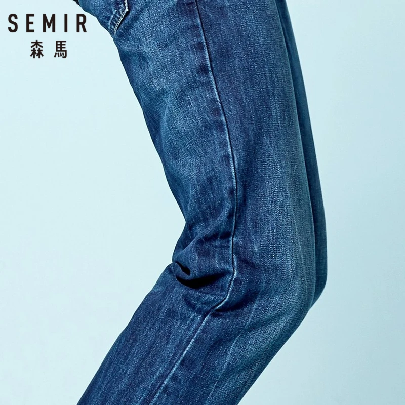 Мужские укороченные джинсы SEMIR из 100% хлопка облегающие с боковыми карманами