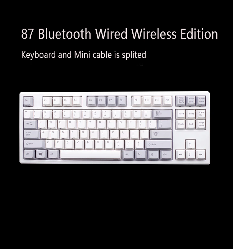 Сливы 66 75 84 87 108 Bluetooth 4,0 USB двойной режим 35g 45g Realforce структура емкостная клавиатура - Цвет: 87 45g