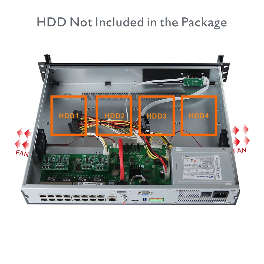 Antstek 1.5u H.265 стойку 36ch 4 К (8MP) NVR n6000-16exp поддерживает 16ch IEEE802.3af PoE и 20ch не POE IP Камера