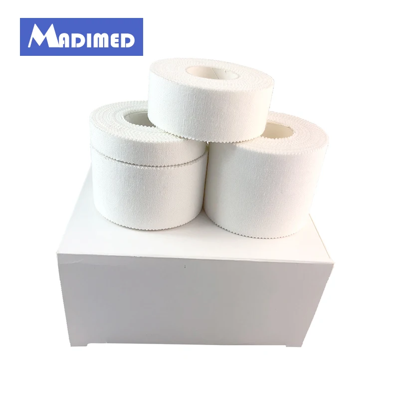 MADIMED 6 рулонов/партия хлопковая спортивная лента 2 5 см x 10 м 3 8 Водонепроницаемая