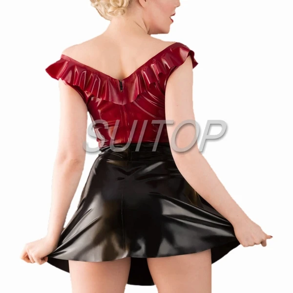 Красные латексные платья из каучука для женщин футляры или сексуальный клубный