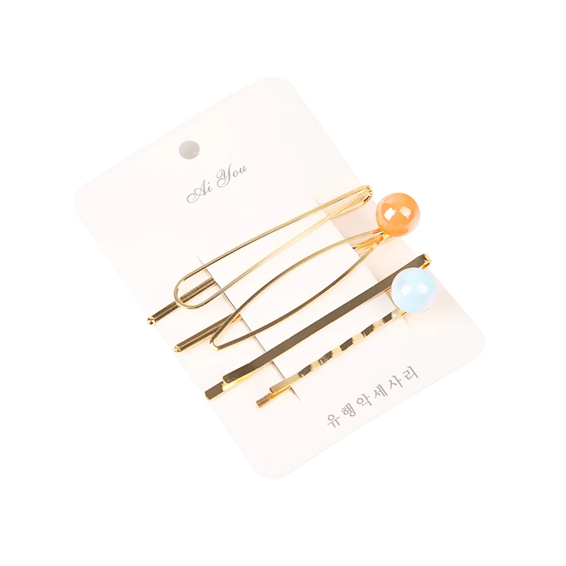 4 шт./компл. жемчужная заколка женские заколки разноцветные бусины заколки для волос Необычные геометрические аксессуары для укладки волос spinki do wlosow