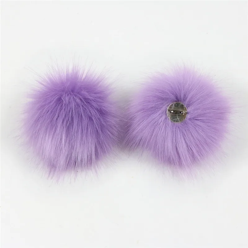 Purple Меховые помпоны DIY искусственный Лисий мех мяч брелок porte clef pompom de fourrure пушистые Меховые помпоны головные уборы аксессуары для вязания - Цвет: Purple