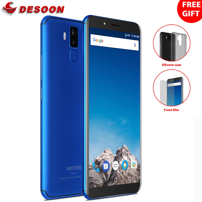 Мобильный телефон Vernee X1, 6,0 дюймов, 18:9, FHD, 6 ГБ ОЗУ, 64 Гб ПЗУ, Android 7,1, четыре ядра, 16 МП, четыре камеры, 9 В, 2 А, быстрая зарядка, функция распознавания лица