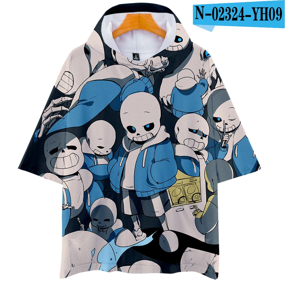 Undertale 3D Футболка с принтом Мужская мода Harajuku повседневная с коротким рукавом Kawaii популярная игра 3D футболка с капюшоном XXS-4XL - Color: N02324