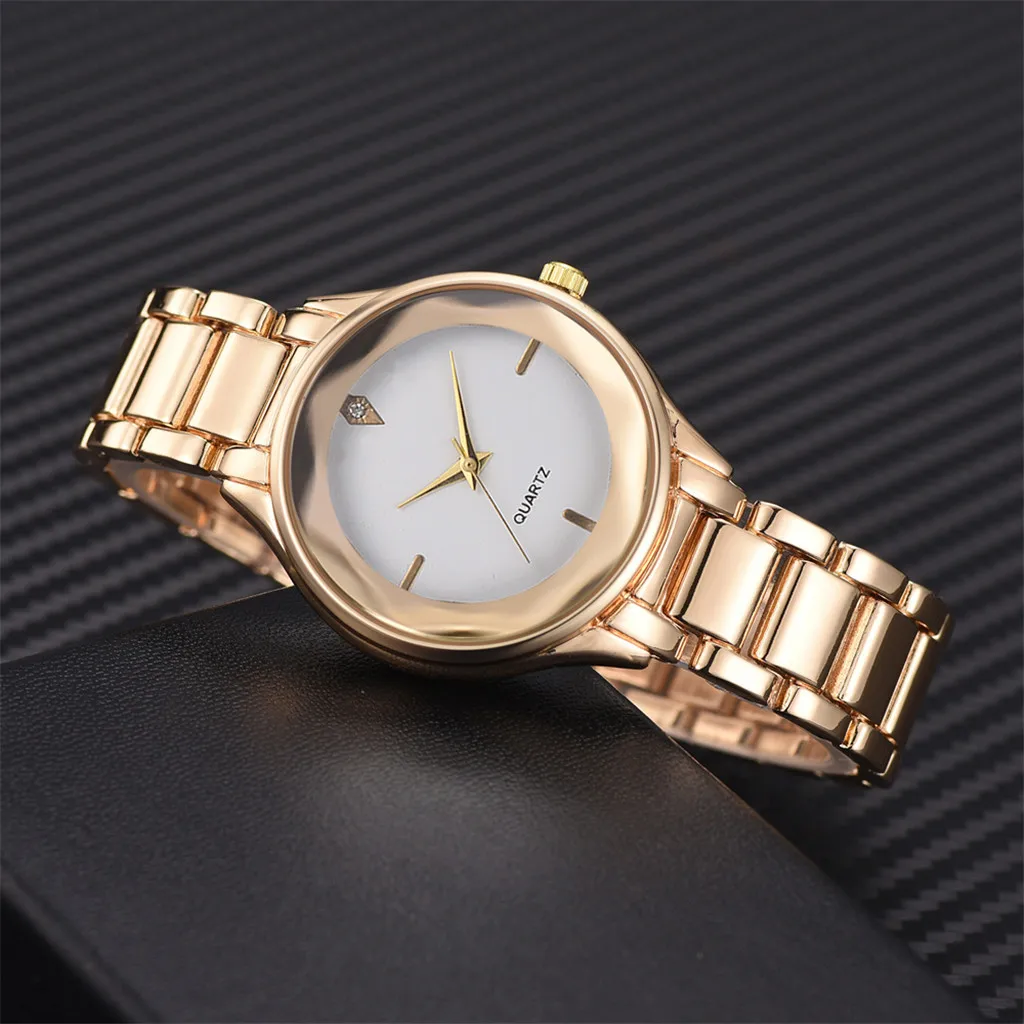 Temperament Fashion Steel Belt Ladies Diamond Men and Women Gift Quartz Wrist Watch Clock Hodinky Ceasuri Relogio Masculino AD |
