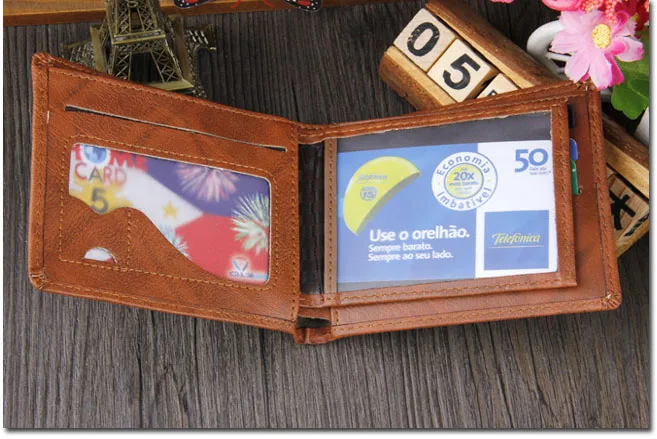 Винтажные мужские кошельки классический двойной короткий кошелек из